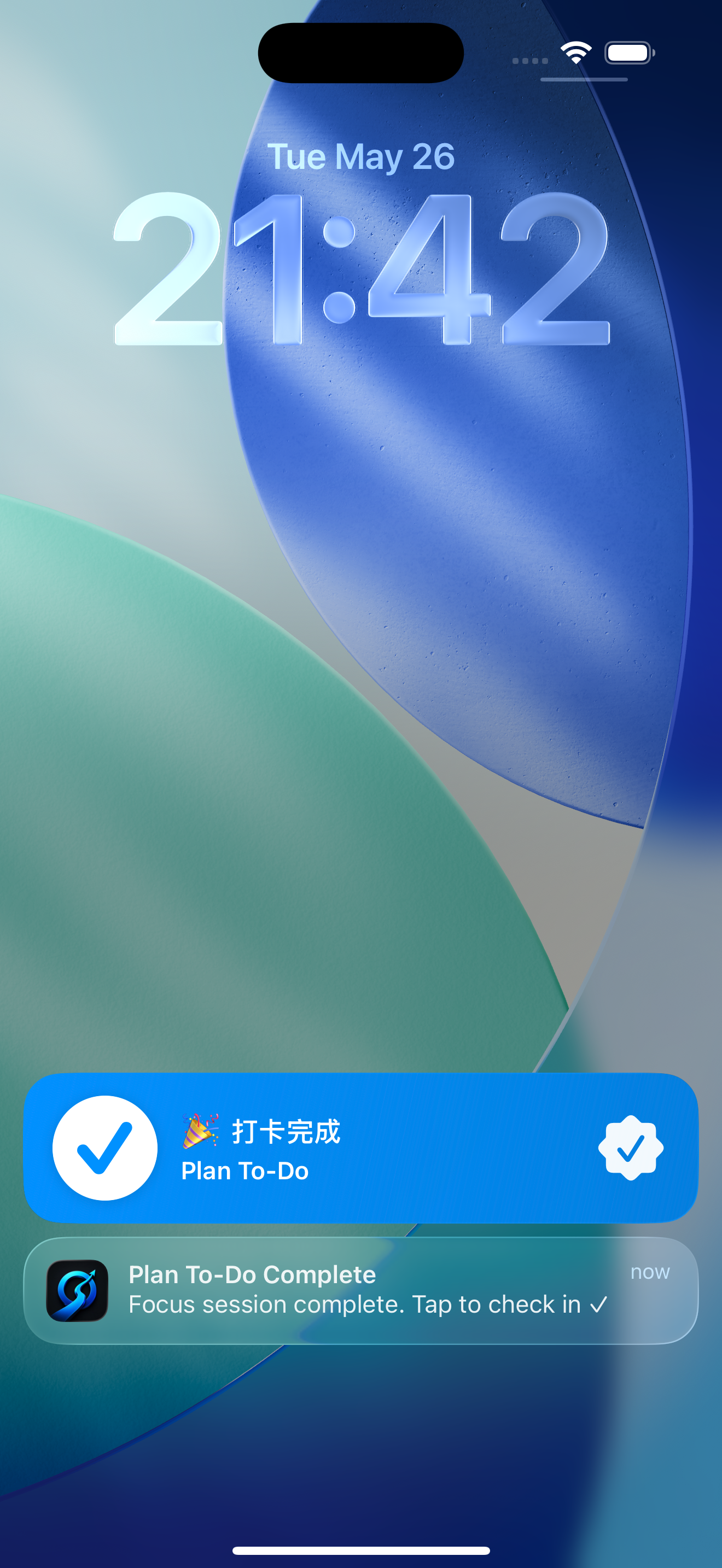 Dynamic Island and Live Activity focus timer