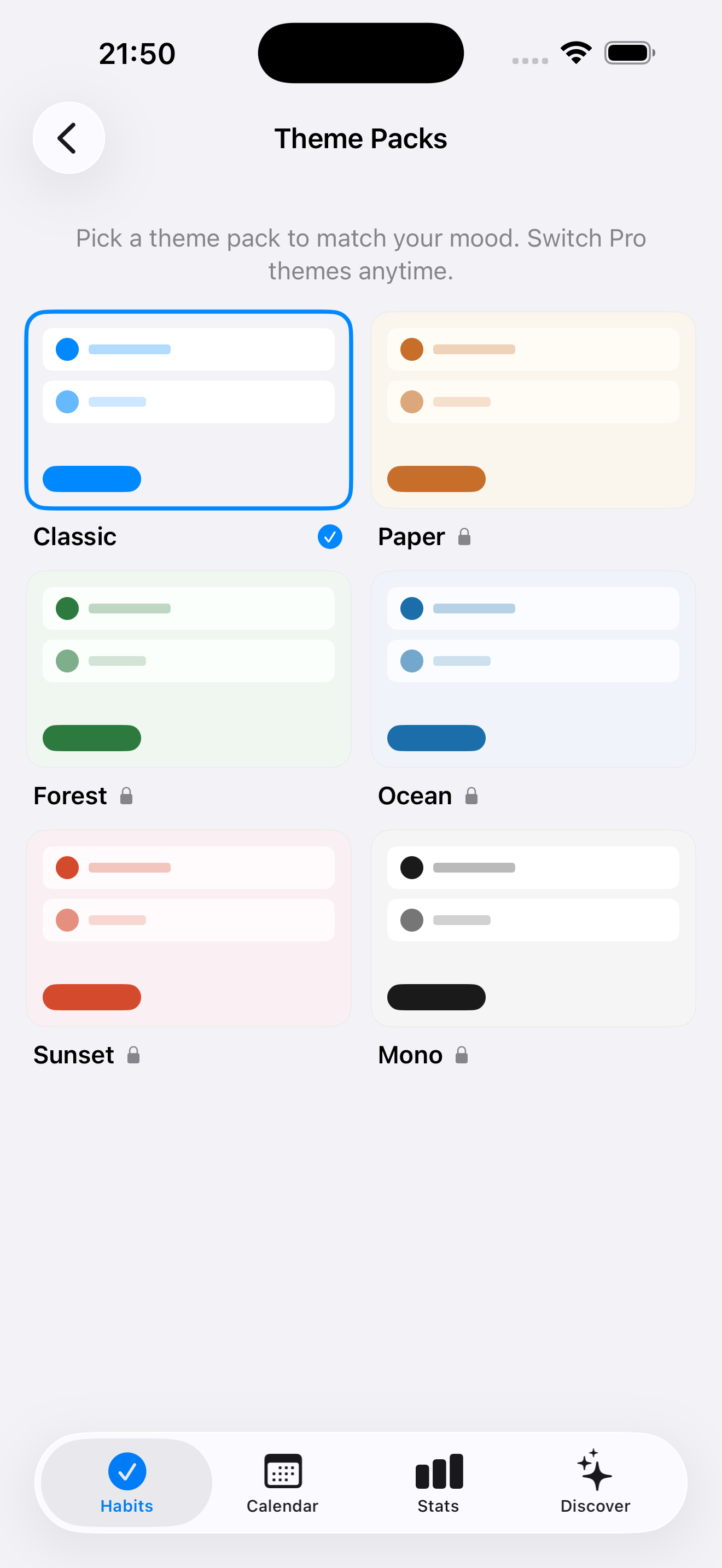 6 curated theme packs